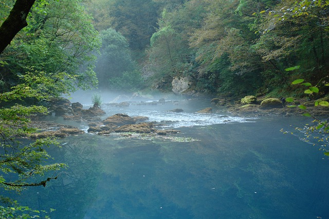 Una national park and lake Bosnia